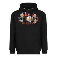 Black Western She Is Strong Heavyweight Hoodie - LillyAllenDesigns