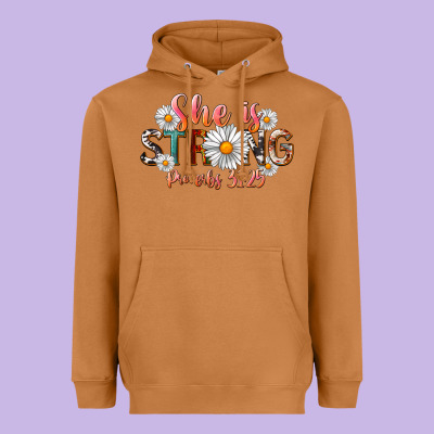 Western She Is Strong Heavyweight Hoodie Designed By Lillyallendesigns