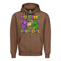 Chestnut i paused my game for mardi gras Zipper Hoodie - MaliasSmallBusiness