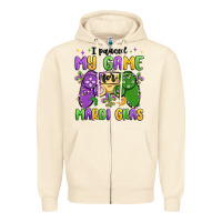 Sandshell i paused my game for mardi gras Zipper Hoodie - MaliasSmallBusiness