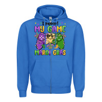 True Royal i paused my game for mardi gras Zipper Hoodie - MaliasSmallBusiness
