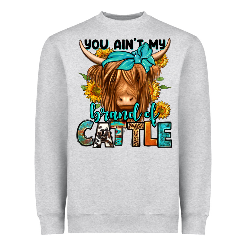 You Ain't My Brand Of Cattle Longhaired Cow Heavyweight Sweatshirt by Jasminsmagicworld | Teevron