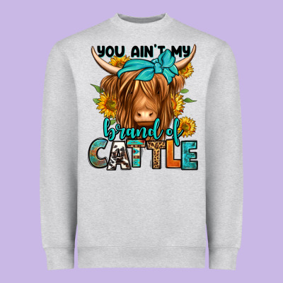 You Ain't My Brand Of Cattle Longhaired Cow Heavyweight Sweatshirt Designed By Jasminsmagicworld