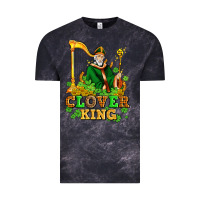 Cloud Black st patricks clover king  with shamrocks Vintage Tee - AdoDesignShop