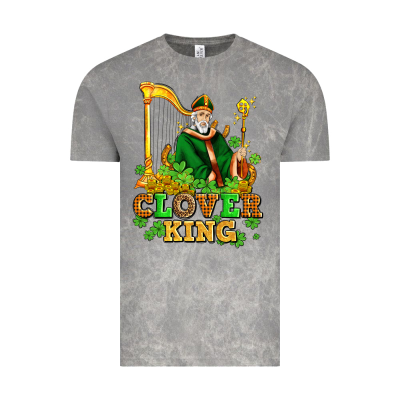 St Patricks Clover King  With Shamrocks Vintage Tee by AdoDesignShop | Teevron