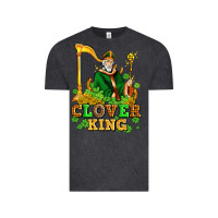 Vintage Black st patricks clover king  with shamrocks Vintage Tee - AdoDesignShop