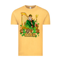 Vintage Mustard st patricks clover king  with shamrocks Vintage Tee - AdoDesignShop