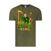 Vintage Olive st patricks clover king  with shamrocks Vintage Tee - AdoDesignShop
