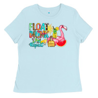 Baby Blue float drink tan repeat Ladies Tee - RanaPortraitStore