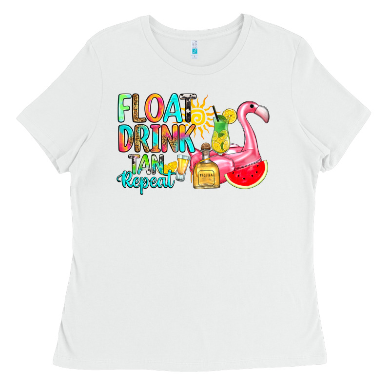 Float Drink Tan Repeat Ladies Tee by RanaPortraitStore | Teevron