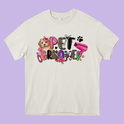Pet Groomer Heavy Core Tee Designed By Zillion Design Studio