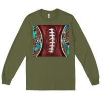 Army Green western pattern and american football Long Sleeve Tee - BarkalooDesign