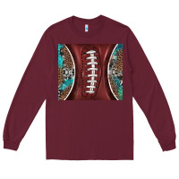 Burgundy western pattern and american football Long Sleeve Tee - BarkalooDesign