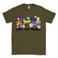 Army Green peace love  equality Classic Tee - AdoDesignShop
