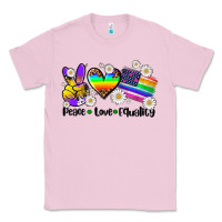 Bubblegum Pink peace love  equality Classic Tee - AdoDesignShop