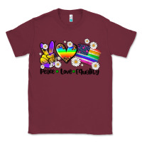 Burgundy peace love  equality Classic Tee - AdoDesignShop