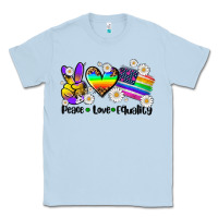 Dusty Blue peace love  equality Classic Tee - AdoDesignShop