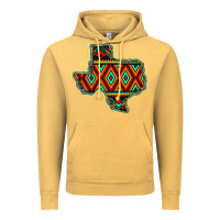 Vintage Mustard Texas Map With Aztec Background Vintage Hoodie - JahusDesignShop