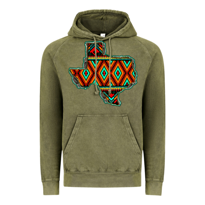 Texas Map With Aztec Background Vintage Hoodie by JahusDesignShop | Teevron