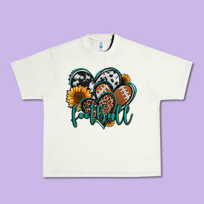 Football Hearts Urban Heavy Tee Designed By Jasminsmagicworld
