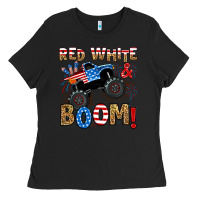 Black red white boom monster truck Ladies Tee - RanaPortraitStore