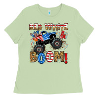 Matcha red white boom monster truck Ladies Tee - RanaPortraitStore