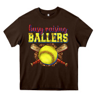 Chocolate Brown busy raising ballers softball Heavy Core Tee - texasbilliewilder