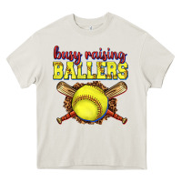 Cream busy raising ballers softball Heavy Core Tee - texasbilliewilder