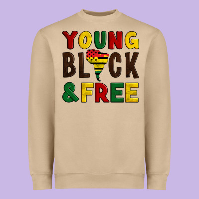 Young Black And Free Heavyweight Sweatshirt Designed By Artiststas