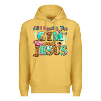 Antique Gold all i need is the gym and jesus Premium Hoodie - JahusDesignShop