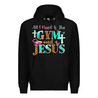 Black all i need is the gym and jesus Premium Hoodie - JahusDesignShop