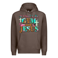Coffee all i need is the gym and jesus Premium Hoodie - JahusDesignShop