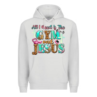 Dove Grey all i need is the gym and jesus Premium Hoodie - JahusDesignShop