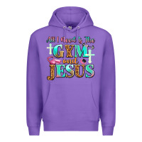 Purple all i need is the gym and jesus Premium Hoodie - JahusDesignShop