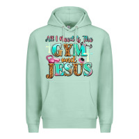 Seafoam all i need is the gym and jesus Premium Hoodie - JahusDesignShop