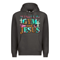 Smoke all i need is the gym and jesus Premium Hoodie - JahusDesignShop
