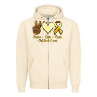 Sandshell Peace love cure Bone Cancer Zipper Hoodie - NancyCooperArtShop