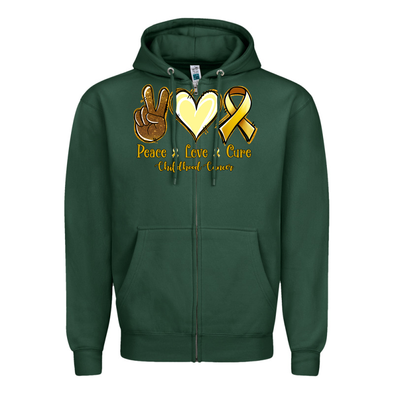 Peace Love Cure Bone Cancer Zipper Hoodie by NancyCooperArtShop | Teevron