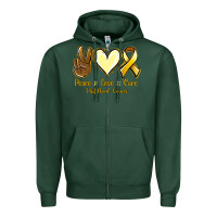 Sports Green Peace love cure Bone Cancer Zipper Hoodie - NancyCooperArtShop