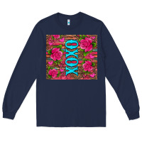 Navy xoxo valentine's day pink roses and hearts Long Sleeve Tee - Jasminsmagicworld
