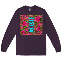 Xoxo Valentine's Day Pink Roses And Hearts Long Sleeve Tee | Teevron