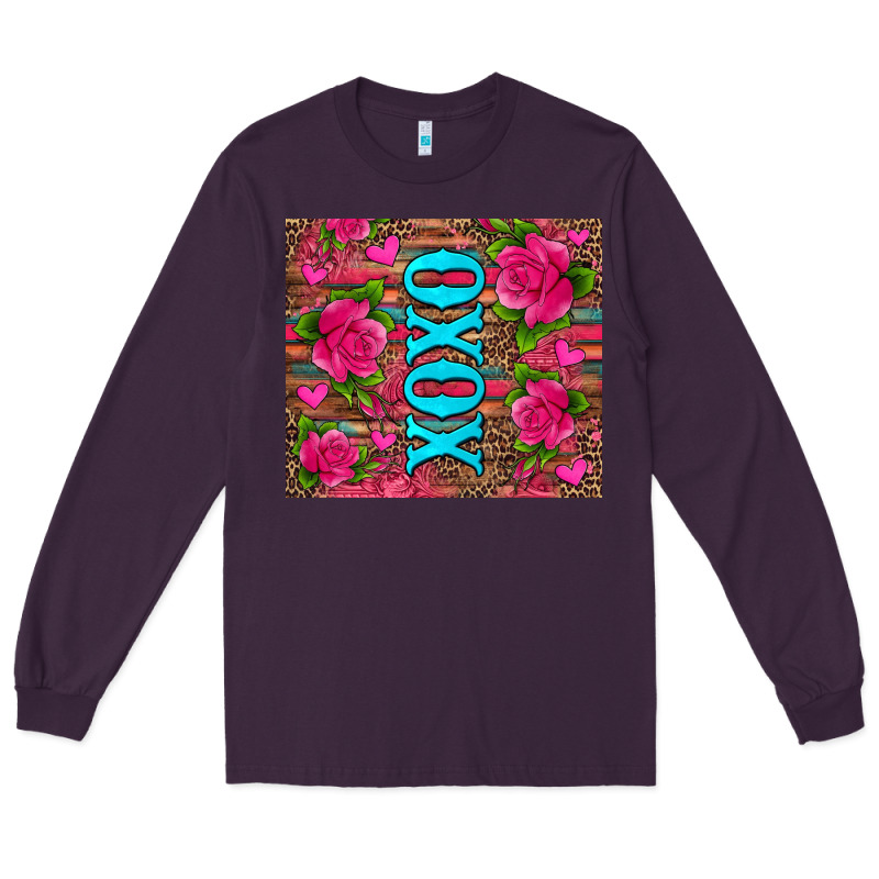 Xoxo Valentine's Day Pink Roses And Hearts Long Sleeve Tee by Jasminsmagicworld | Teevron