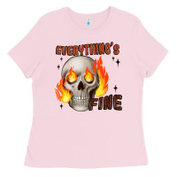 Bubblegum Pink everythings fine Ladies Tee - JahusDesignShop