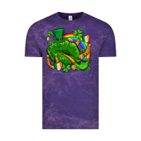 Cloud Purple st patricks lips with horseshoe rainbow and shamrocks Vintage Tee - AdoDesignShop
