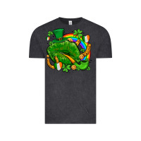 Vintage Black st patricks lips with horseshoe rainbow and shamrocks Vintage Tee - AdoDesignShop