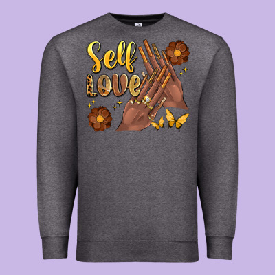Black Woman Self Love Nails Premium Sweatshirt Designed By Artiststas