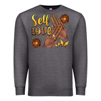 Charcoal Heather black woman self love nails Premium Sweatshirt - Artiststas