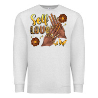 Oatmeal Heather black woman self love nails Premium Sweatshirt - Artiststas