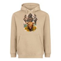 Mushroom Western Heifer Cow with crosses Heavyweight Hoodie - LillyAllenDesigns
