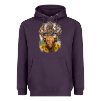 Plum Western Heifer Cow with crosses Heavyweight Hoodie - LillyAllenDesigns